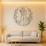 Spring Flower Couple Metal Wall Art | Romantic Couple Decor