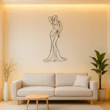 Raised Arm Draped Gown Pose Metal Wall Art | Fashion Figure Wall Decor