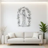 Floral Arch Woman Metal Wall Art | Botanical Woman Wall Decor