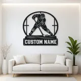 Personalized Ice Hockey Player Metal Wall Art