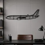 Silhouette d'avion en métal 737-800, décoration murale en métal, décoration aéronautique, cadeau pour pilote