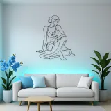 Sculptural Seated Muse Metal Wall Art | Feminine Figure Wall Decor