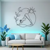 Downward Dog Line Metal Wall Art | Yoga and Meditation Wall Decor