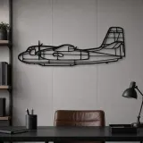 Silhouette en métal d'avion S-2T, décoration murale en métal, décoration aéronautique, décoration d'aviation