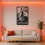 Personalized Basketball Dunk Metal Wall Art