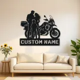 Personalized Adventure Motorcycle Family Metal Wall Art
