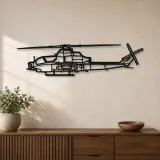 Silhouette in Metallo dell'Elicottero AH-1Z Viper, Decorazione per la Casa, Regalo di Compleanno, Silhouette di Aeromobile