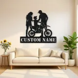 Personalized Mini Dirt Bike Family Metal Wall Art