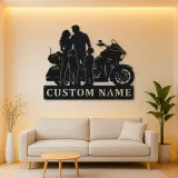 Personalized Touring Motorcycle Family of Four Metal Wall Art