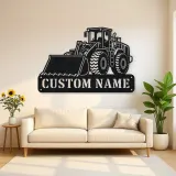 Personalized Large Wheel Loader Front Bucket Metal Wall Art