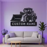 Personalized Compact Wheel Loader Low Bucket Metal Wall Art