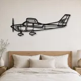 Silhouette en métal d'avion C182, Décoration murale en métal, Décor aéronautique, Cadeau pour aviateur