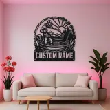Personalized Fisherman Big Catch Boat Metal Wall Art