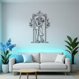 Doorway Hug Couple Metal Wall Art | Romantic Couple Decor