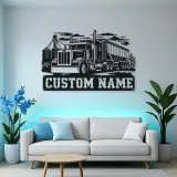 Personalized Grain Hopper Semi Truck Farm Metal Wall Art