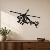Silhouette en métal d'hélicoptère 407GX Angle, décoration murale, cadeau d'anniversaire, silhouette d'appareil