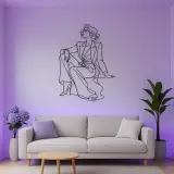 Seated Runway Muse Metal Wall Art | Fashion Figure Wall Decor