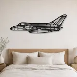 Silhouette d'avion F4D Skyray en métal, Décoration murale en métal, Décor aéronautique, Décor d'aviation