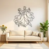 Ballroom Waltz Pair Metal Wall Art | Couple Dance Wall Decor