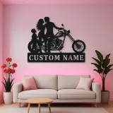 Personalized Chopper Family of Three Metal Wall Art