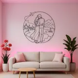 Travel Lovers Pose Metal Wall Art | Romantic Couple Decor