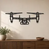Silhouette d'avion en métal MV-22 Osprey Front, décoration murale aéronautique