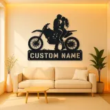 Personalized Dirt Bike Couple Metal Wall Art