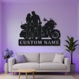Personalized Touring Motorcycle Family of Four Metal Wall Art