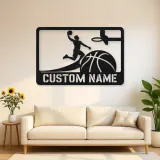 Personalized Basketball Slam Dunk Metal Wall Art