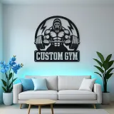 Personalized Gorilla Powerlifting Metal Wall Art for Gym Decor