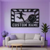 Personalized Soccer Player Metal Wall Art with Stadium