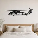 Silhouette en métal du UH-60L Black Hawk, Décoration murale en métal, Décor aéronautique, Décorateur aviateur