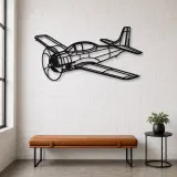 Insegna in metallo silhouette aereo T-28 Trojan Angle, Silhouette aereo in metallo, Decorazione parete aviazione, Decorazione per aviatori