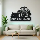 Personalized Large Wheel Loader Low Bucket Metal Wall Art