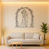Flower Arch Pair Metal Wall Art | Romantic Couple Decor