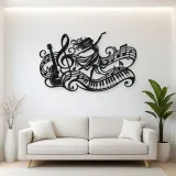Dancing Treble Flow Metal Wall Art | Music Room Wall Decor
