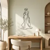 Timeless Feminine Muse Metal Wall Art | Feminine Figure Wall Decor - lifestyle view 4