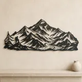 Minimal Everest Tribute Metal Wall Art | Nature Silhouette Decor - lifestyle view 3
