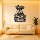 Schnauzer Portrait Metal Wall Art | Pet Lover Silhouette Decor