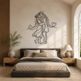 Shared Scarf Couple Metal Wall Art | Romantic Couple Decor - lifestyle view 5
