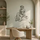 Woman with Pearl Metal Wall Art | Feminine Figure Wall Decor - lifestyle view 4