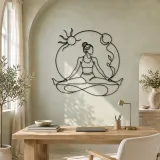 Wide Leg Fold Metal Wall Art | Yoga and Meditation Wall Decor - lifestyle view 4