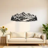 Soft Scandinavian Peaks Metal Wall Art | Modern Abstract Metal Decor