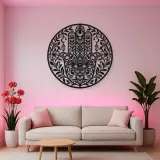 Hamsa Botanical Eye Metal Wall Art | Spiritual Boho Metal Decor