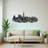 Tokyo Skyline Wave Metal Wall Art | Travel and City Wall Decor
