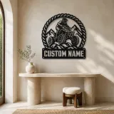 Personalized ATV Quad Rider Metal Wall Art with Mountain Trail - lifestyle view 3
