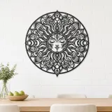 Mandala Sun Metal Wall Art | Spiritual Boho Metal Decor - lifestyle view 4