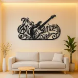 Guitar Melody Flow Metal Wall Art | Music Room Wall Decor