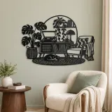 Record Player Corner Metal Wall Art | Music Room Wall Decor - lifestyle view 2