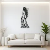 Long Hair Back Pose Metal Wall Art | Movement Silhouette Decor